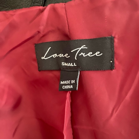 Love Tree Classic Black 100 % POLYURETHANE Jacket - Picture 7 of 8